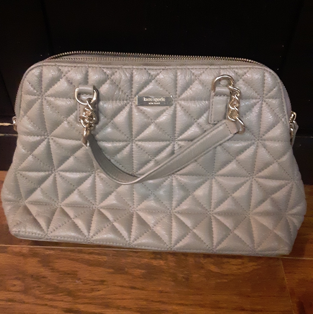 Kate spade quilted gray purse